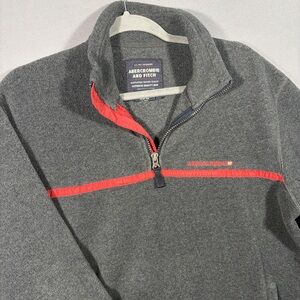 Abercrombie & Fitch Fleece Pullover Half Zip Gray Red Men’s Small 90s Vintage